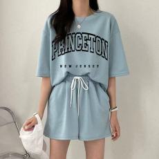 韩版运动服套装女夏季2025新款短袖短裤校园风可爱少女跑步两件