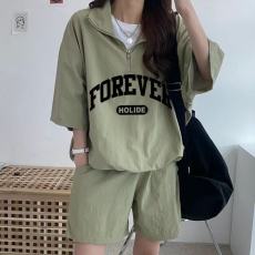 批发<b class='q'>韩版</b><b class='q'>运动服</b>套装女夏季2025新款短袖短裤校园风可爱少女跑步两件