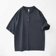 批发实拍新款双纱重磅短袖t恤男百搭舒适简约韩版圆领纯棉潮牌T恤男