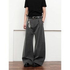 批发REDOLENCE阔腿压褶西装长裤宽松显瘦百搭休闲设计感拖地裤子