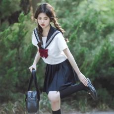 批发日系正统jk<b class='q'>制服</b>裙白三本基础款夏季中间服学院风班服短袖甜妹套装