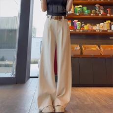 批发高级感西装裤女春季直筒裤高腰西裤辣妹拖地休闲阔腿裤高个子裤子