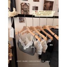 批发实拍实价<b class='q'>夏</b>季韩版蕾丝拼接百搭美背运动背心裹胸小胸罩聚拢抹胸