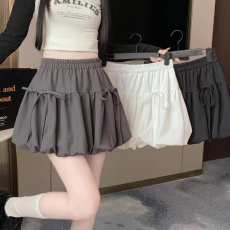 批发芭蕾风蝴蝶结女夏季a字<b class='q'>半身裙</b>蓬蓬裙松紧腰绑带花苞甜酷灯笼短裙