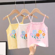 批发2025新款女童吊带背心宝宝<b class='q'>夏</b>季薄款无袖上衣小女孩冰丝内穿打底衫