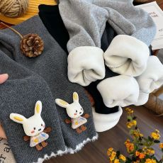 批发韩系女童秋冬新款加绒<b class='q'>打底裤</b>可爱立体兔子保暖长裤一体绒冬装外穿