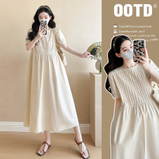 批发实拍<b class='q'>孕妇装</b>2026夏装新品韩版时尚宽松简约设计气质高级大码连衣裙