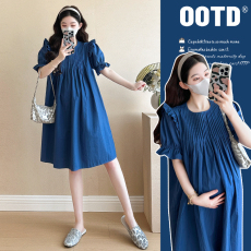 批发实拍~<b class='q'>孕妇装</b>夏季新品显瘦长裙法式温柔初恋御姐高级感<b class='q'>孕妇</b><b class='q'>连衣裙</b>