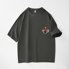 批发实拍2025夏季新款潮牌刺绣短袖T恤男百搭纯棉舒适简约韩版圆领t恤