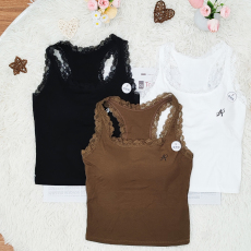 批发纯色蕾丝抹胸纯欲背心吊带女装<b class='q'>夏</b>季设计感小众宽松短款打底内衣