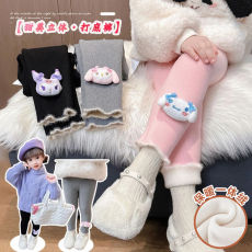 批发女小童秋冬款一体绒休闲保暖<b class='q'>打底裤</b>加绒女<b class='q'>宝宝</b>卡通美乐蒂弹力裤