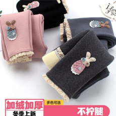 批发女童加绒加厚<b class='q'>打底裤</b>秋冬儿童保暖长裤冬季<b class='q'>宝宝</b>中大童洋气裤子外穿