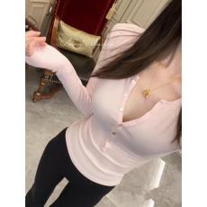批发纯欲风辣妹半开领<b class='q'>长袖</b><b class='q'>t</b><b class='q'>恤</b>女春秋性感紧身显瘦内搭打底衫短款上衣