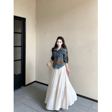 批发悉尼海岸港风复古正肩修身收腰<b class='q'>牛仔</b><b class='q'>外套女</b>百褶半身裙潮