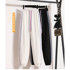 批发大码女装2025夏季新款休闲速干裤高腰显瘦宽松束脚冰丝休闲运动裤