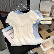 批发实拍夏装新款蝴蝶结芭蕾风修身纯欲<b class='q'>t</b><b class='q'>恤</b>内搭打底衫绝美上衣