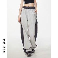 批发拼色运动卫裤长春秋舒适薄款凉感<b class='q'>男</b>女宽松束脚扎袜裤