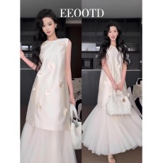 批发实价有货富家千金感套装女开春设计感不撞款网纱<b class='q'>蓬蓬</b>半身裙两件套