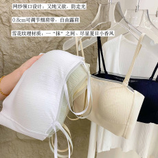 批发薄款无痕抹胸无钢圈小胸聚拢上托透气调整型吊带女内衣收副乳