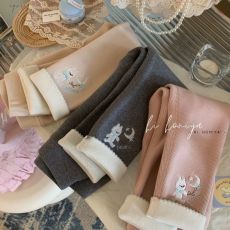 批发秋冬新款女童加绒裤子外穿<b class='q'>打底裤</b>女宝韩版修身中小童百搭刺绣裤子