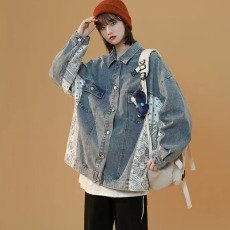 批发<b class='q'>牛仔</b>外套女宽松潮牌上衣2025年新款春秋设计感高街褂子ins潮