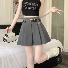 批发美式辣妹防走光半身裙女夏季新款复古时尚高腰显瘦<b class='q'>百褶</b>裙<b class='q'>短裙</b>子潮