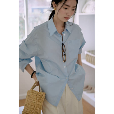 批发优质 刺绣宽松衬衫女春季新款高级感长袖衬衣