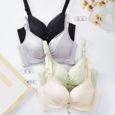 批发天然乳胶<b class='q'>加厚</b>内衣女小胸超聚拢显大5CM手掌杯平胸不空杯超厚<b class='q'>文胸</b>