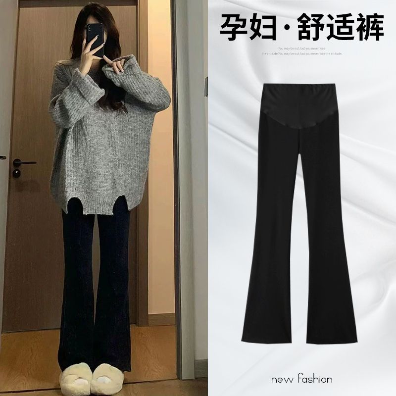두 바지 길다 임산부 봄 가을 새로운 여신 바지 부츠컷 바지 9 포인트 몸매 가꾸기 슬림해 보이는 외출용 긴 바지 정장 바지
