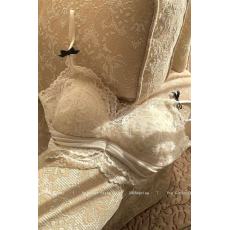 批发Lazy Didi柔柔<b class='q'>天姿</b> 定制法式蕾丝吊带内衣云朵泡芙软糯无钢圈美背