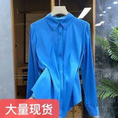 批发外贸一线品牌尾单剪标女装清仓新款真丝<b class='q'>衬衫</b>桑蚕丝上衣女