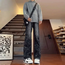 批发<b class='q'>日系</b><b class='q'>复古</b>灰色裤子潮牌慵懒百搭运动休闲裤男款宽松直筒垂感阔腿裤