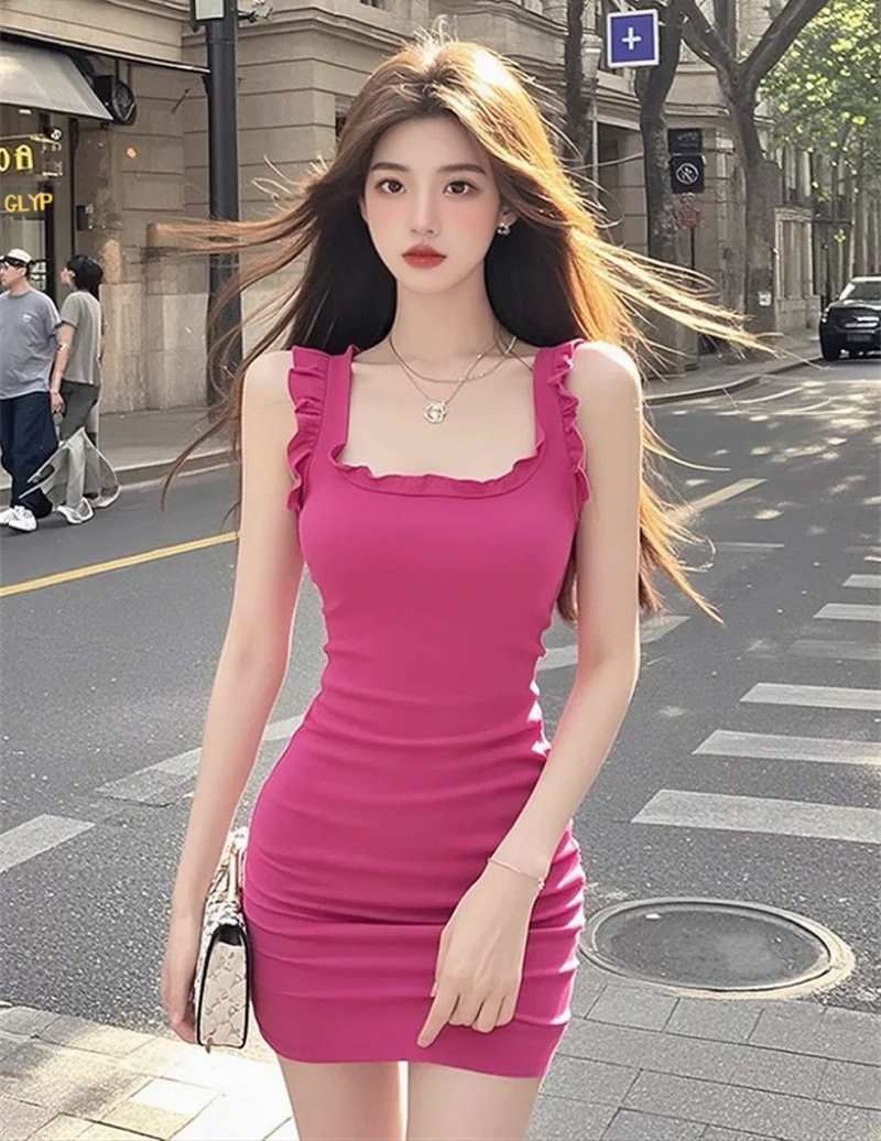 2026 봄 여름 만나는 새로운 패키지 심장 실 얼음 실크 니트 내부 및 외부 착용 만나는 여성 드레스 glyp 인터넷 유명인 같은 단락