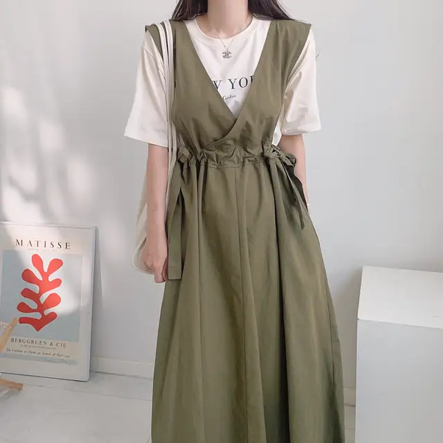 클래식 복고풍 민소매 수술 백심 원피스 상세 이미지 20