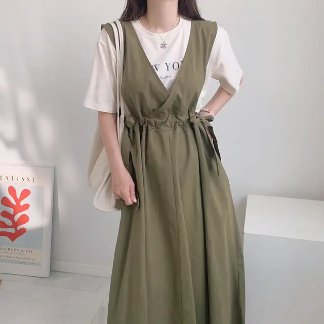 클래식 복고풍 민소매 수술 백심 원피스 상세 이미지 21