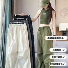 批发现货速干工装裤女夏薄款两穿束脚休闲裤小个子阔腿运动裤子#2135