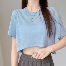 批发冰丝针织罩衫女外搭<b class='q'>半截</b>短<b class='q'>袖</b>t恤宽松防晒空调衫设计感黑色上衣夏