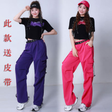 批发实拍 2025爵士舞露脐显瘦宽松减龄演出服体操服<b class='q'>街舞</b>超酷套装