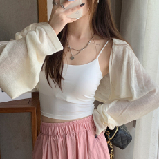 批发天猫抖音质量冰丝防晒<b class='q'>开衫</b>女外搭夏天薄款罩衫小坎肩短款针织上衣