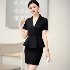 批发夏季职业西装套装女薄款短袖<b class='q'>珠宝</b>店<b class='q'>时尚</b>气质前台工装美容院工作服