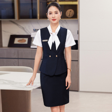 批发2025酒店<b class='q'>服务员</b>职业工装马甲套装女春夏修身显瘦气质无袖马夹坎肩
