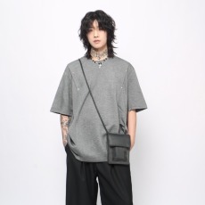 批发国潮美式解构铆钉褶皱短袖男女T恤夏季重磅<b class='q'>嘻哈</b>潮牌休闲半袖上衣