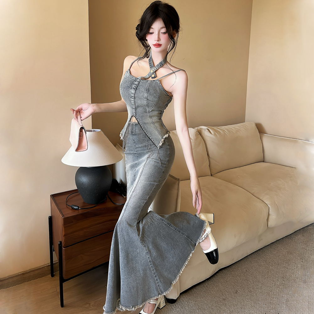 FA14514# 辣妹复古性感...