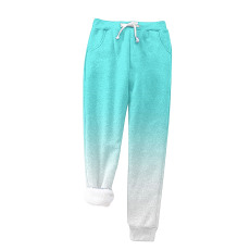 批发2024冬季跨境新款加绒加厚渐变长裤女宽松大码<b class='q'>女装</b>百搭气质休闲裤