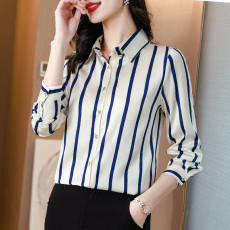 批发实拍真丝衬衫女桑蚕丝时尚百搭<b class='q'>长袖</b>气质翻领衬衣2026春秋女士新款