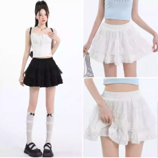 批发芭蕾风蕾丝花边半身蛋糕裙女2026春季新款高腰<b class='q'>防走光</b>蓬蓬裙短裙女