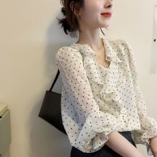 批发2026早春大码女装法式甜美<b class='q'>波点</b><b class='q'>衬衫</b>气质别致漂亮小衫
