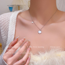批发轻奢小众精致锆石星星贝壳项链女时尚百搭气质甜美锁骨链网红颈链