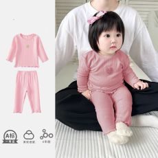 批发女宝宝睡衣秋装女婴幼儿秋衣秋裤<b class='q'>婴儿</b>家居服套装春秋季新款两件套