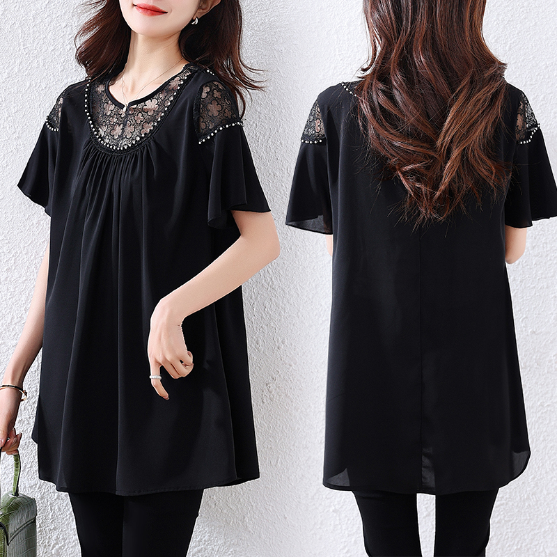 MY4464# 大码女装T恤夏季新品遮肉显瘦气质上衣女裝貨源服裝批發